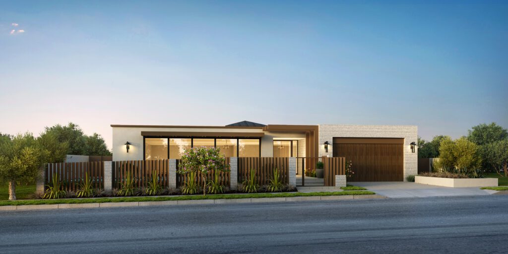 contemporary house at twilight