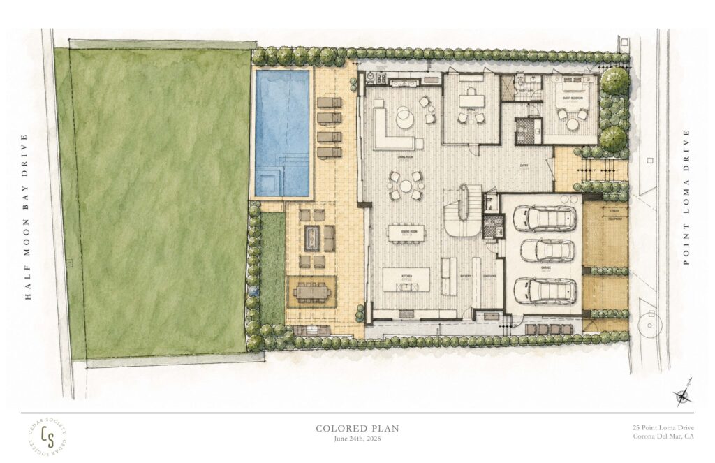 landscape plan with optional pool upgrade