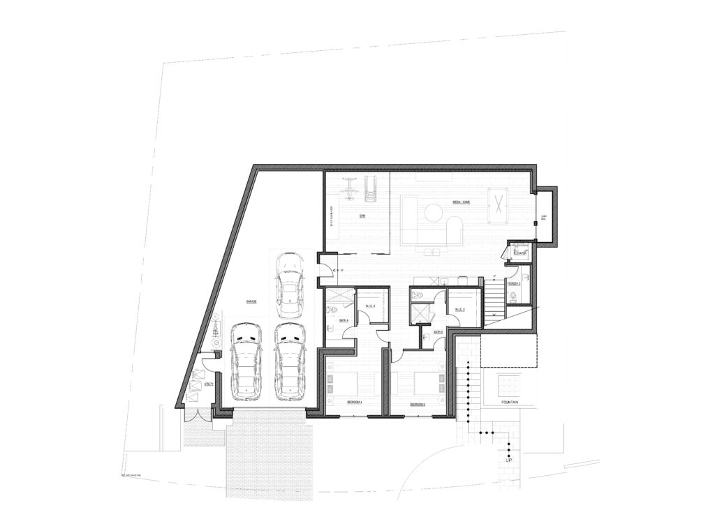 lower level floor plan for 453 Mendoza