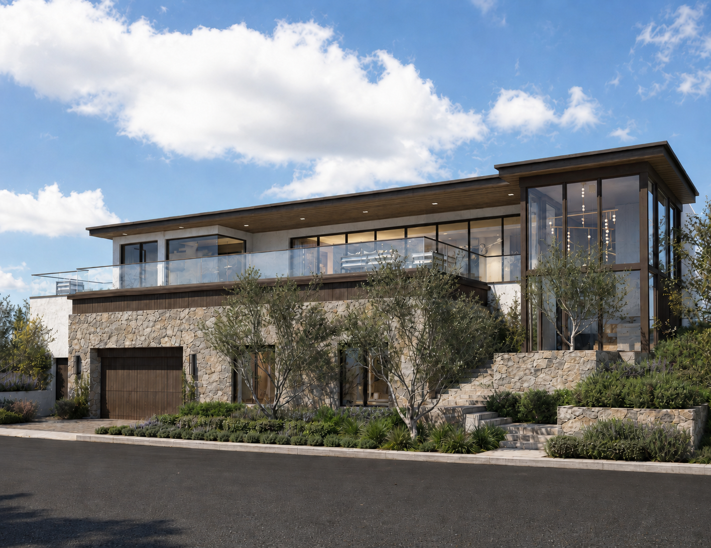 contemporary two-story house at 453 Mendoza