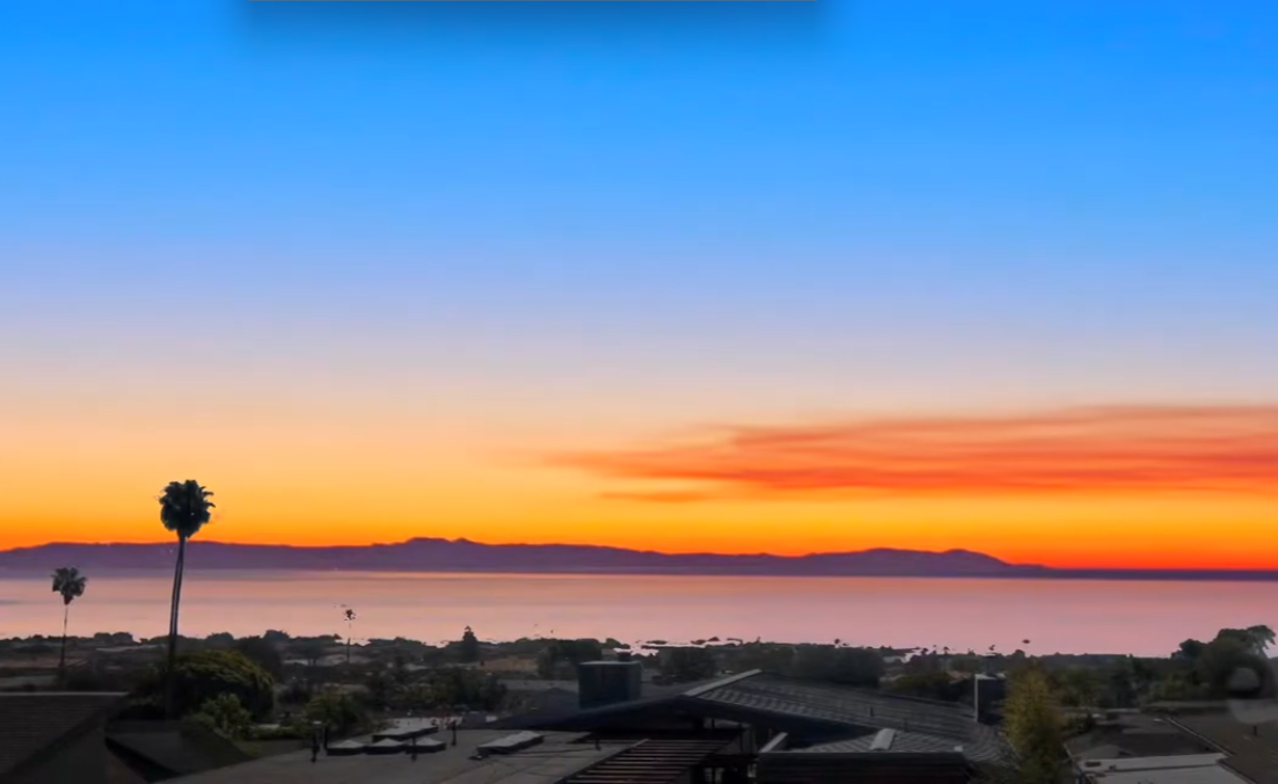 sunset ocean view from 453 Mendoza